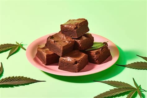 Premium AI Image | Weed brownies with marijuana leaves