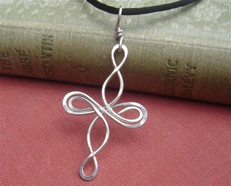 Celtic Cross Necklace Infinity Loops Sterling Silver Etsy UK