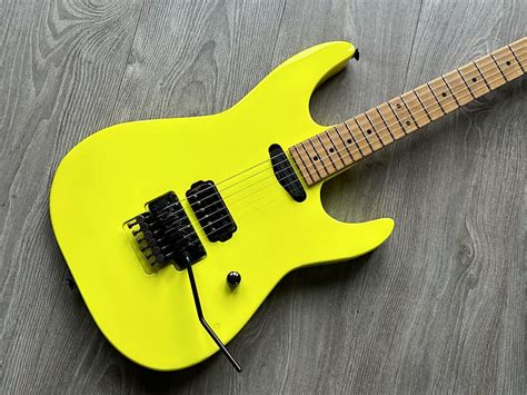 Esp Custom George Lynch Neon Yellow Early 90s Strat Headstock Reverb