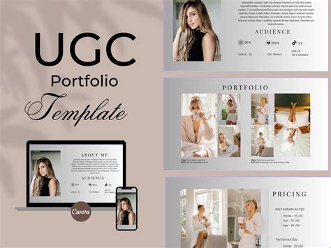 Ugc Portfolio Templateeditable Content Creator Resumeugc Etsy