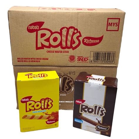 [carton Deals] Nabati Richeese Rolls Wafer Stick Cheese Chocolate 6gm X 20 S X 6boxes Shopee