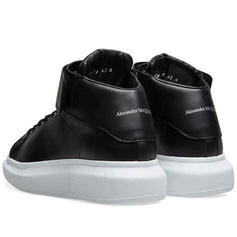 Alexander Mcqueen Hi Top Strap Wedge Sole Sneaker Black End Hk