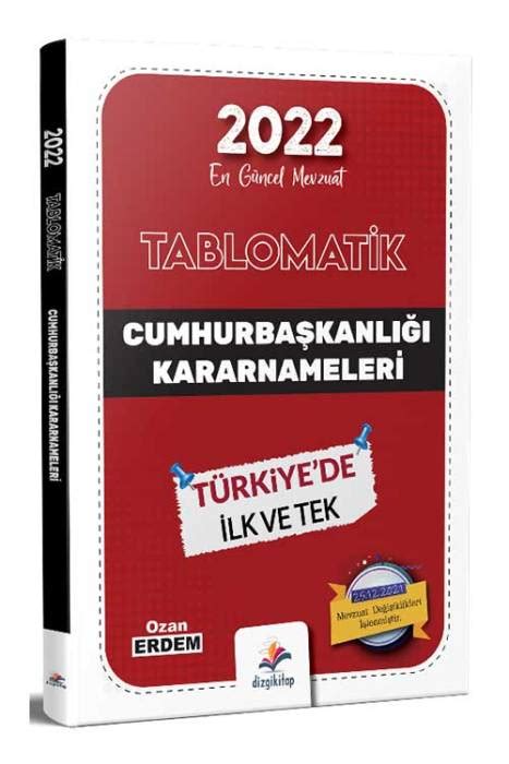 Dizgi Kitap 2022 Kaymakamlık Tablomatik Cumhurbaşkanlığı Kararnameleri