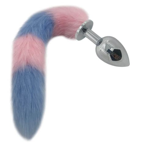 3 Size Metal Anal Plug Plush Fox Tail Butt Plug Insert Stopper Gift