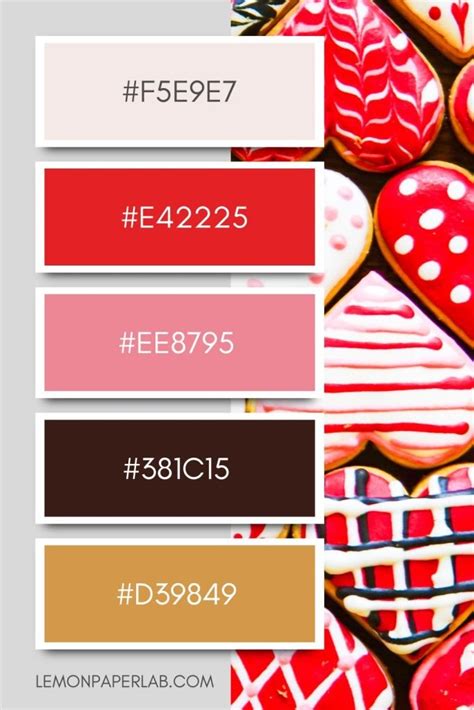 Color Palette Valentine S Day Hearts Lemon Paper Lab