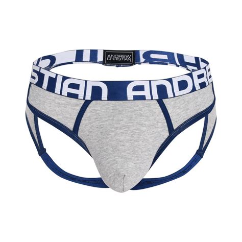 Andrew Christian Almost Naked Retro Frame Jock Heather Grey Gunderwear