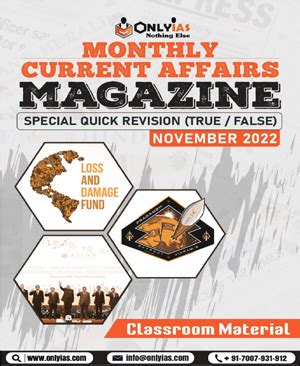 Only Ias Monthly Magazine Current Affair November 2022 Printed Notes