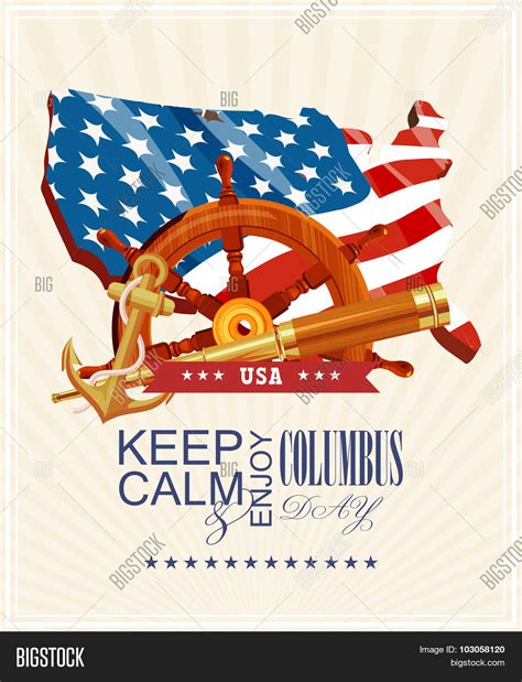 Columbus Day Poster Vector & Photo (Free Trial) | Bigstock