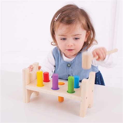 Hammer Peg Bench Bigjigs Bb006 Wooden Toys For Toddlers