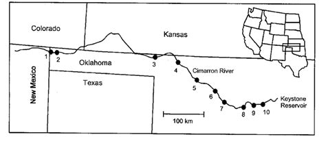 Collection Sites On The Cimarron River Oklahoma 1976 86 Download Scientific Diagram