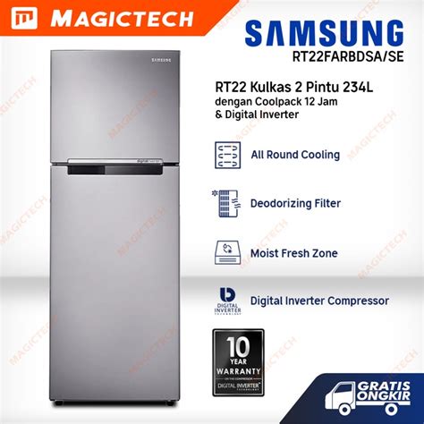 Jual Kulkas 2 Pintu Samsung Rt22farbdsa Coolpack Inverter Rt22 234l