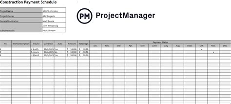 How To Make A Contractor Payment Schedule In Construction Template