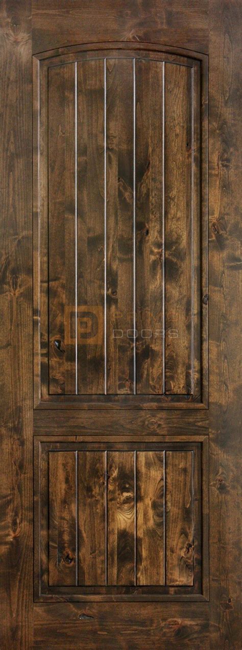 8 Knotty Alder Arch Top Solid Wood Barn Door Primo Doors Exterior