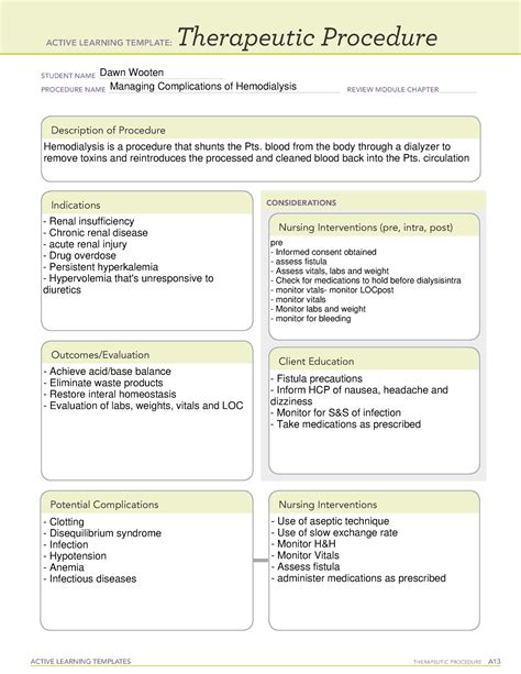 Active Learning Template Therapeutic Procedure form - ACTIVE LEARNING TEMPLATES THERAPEUTIC ...