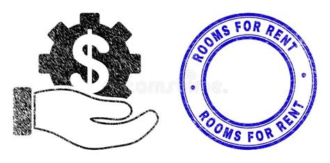 Grunge Rooms For Rent Badge And Grunge Textured Bank Service Hand