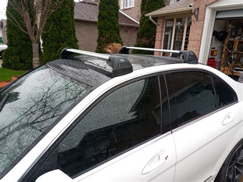 Mercedes Benz C300 C350 Fixed Mounting Points Roof Rack With Cargo Box Racktrip Canada Car