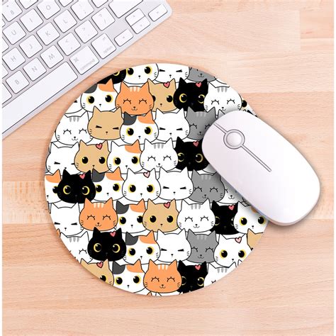 Mouse Pad Redondo Gatinhos Fofos Gatos Shopee Brasil