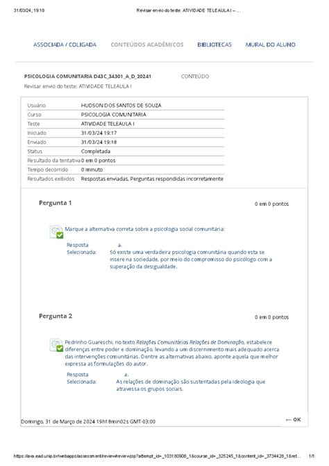 Teste Atividade Teleaula I 31 03 24 19 18 Revisar Envio Do Teste