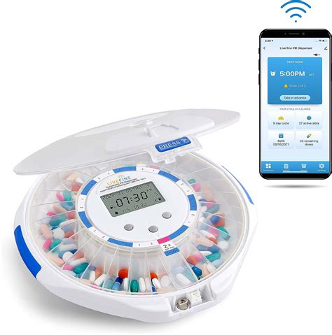 Livefine Smart Wifi Automatic Pill Dispenser Frosted Lid Day