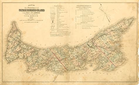 Prince Edward Island Canada 1880 Restored Wardmaps Llc