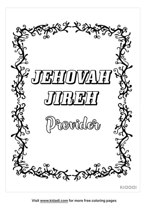 Free Names Of God Coloring Page Coloring Page Printables Kidadl