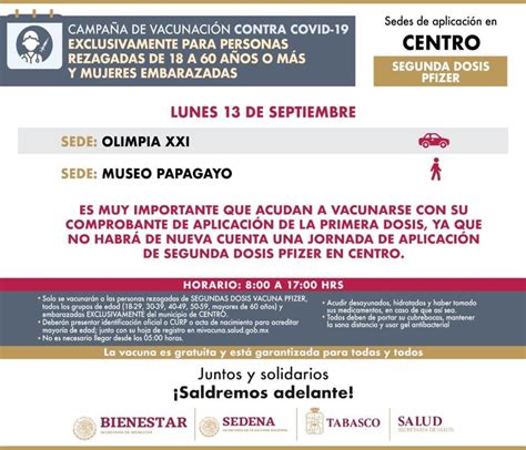 Ssalud Tabasco On Twitter Segunda Dosis De La Vacuna Contra Covid