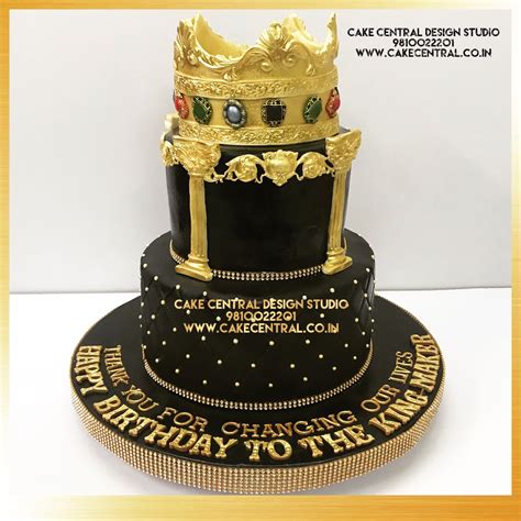 Golden Crown Birthday Cakes For Men Golden Birthday Cakes Beautiful Birthday Cakes Atelier