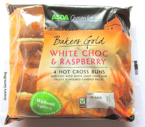 Grocery Gems Asda White Choc Raspberry Hot Cross Buns Review