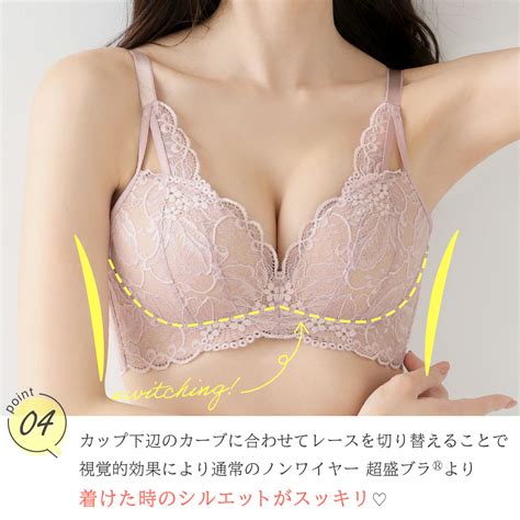 【楽天市場】福a【バーゲン 27％off】ブラジャー ストレッチレース ノンワイヤー 超盛ブラ R 単品ブラジャー 下着 レディース ブラ