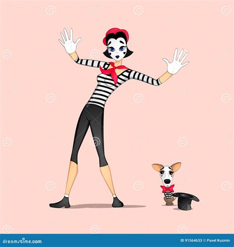 Girl Mime Performance Stock Illustration Illustration Of Pantomime