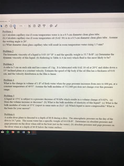 Solved A Calculate Capillary Rise If Room Temperature Chegg