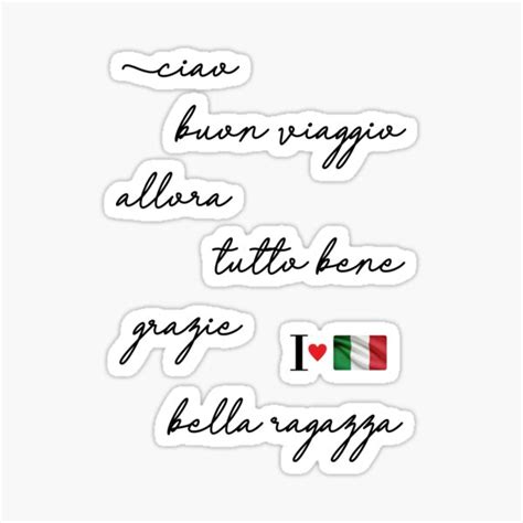 "Italian words, i love Italy." Sticker for Sale by angelisart | Redbubble