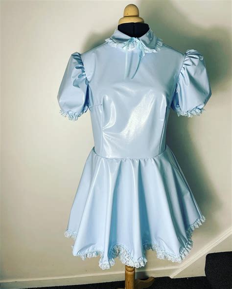 Sissy Version Annabelle Dress In Pvc With Matching Lace And Ribbon Trim Etsy