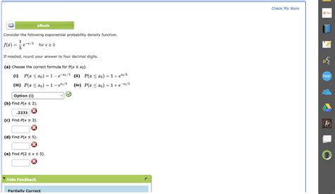 Solved Consider The Following Exponential Probability Chegg