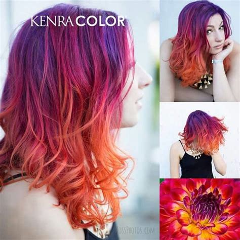 Ombre Purple Pink And Orange Hair Sunset Hair Rainbow Hair Color Hair Styles