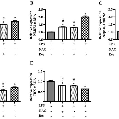 Effects Of Nac And Res On The Mrna Expression Of Asc Nlrp Caspase