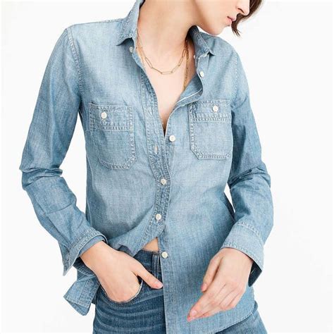 10 Best Denim And Chambray Shirts For Women Chambray Shirt Outfits