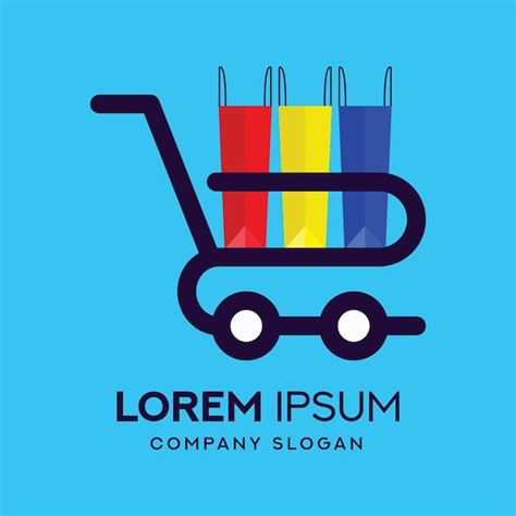 Premium Vector | Supermarket shopping cart logo template