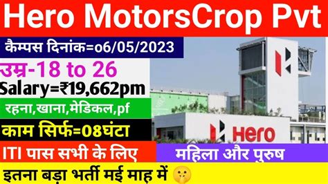 Iti Campus Placements 2023 Hero MotorsCrop Pvt Ltd New Recruitment