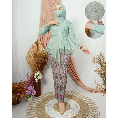 Jual Setelan Kebaya Selendang Aurora Wisuda Kebaya Modern Terbaru