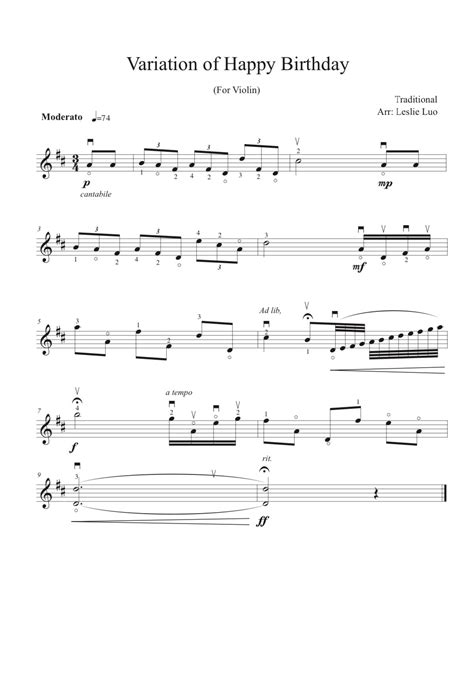 Very Easy And Fun To Play For Violin Beginners Violin Sheet Music Beginners Happy Birthday