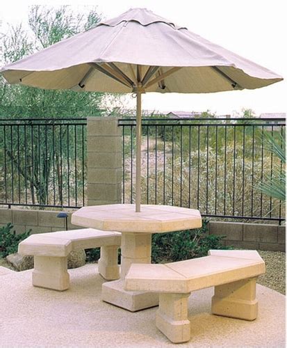 Arizona Pottery Octagon Concrete Table Benches Octagon Concrete