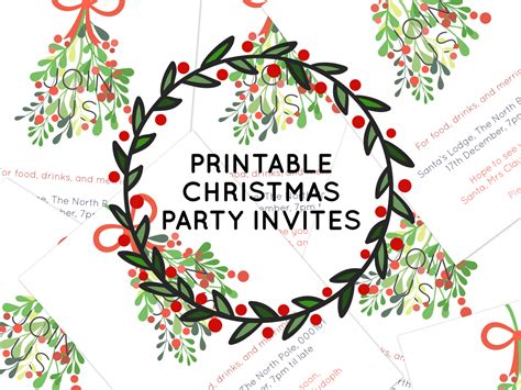 Christmas Party Invitations Templates Free Printables