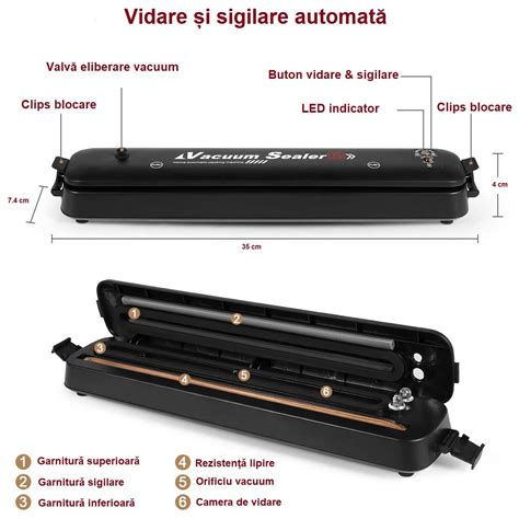 Aparat De Vidat Pungi Vacuum Sealer Cu 300 De Pungi Vidat Gofrate 20 X