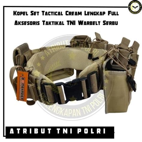 Jual Kopel Set Tactical Ikat Pinggang Cream Lengkap Full Aksesoris