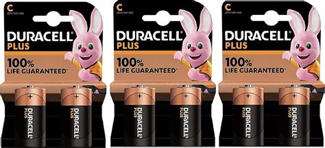 6X Duracell C Plus LR14 MN1400 Alcaline 3 Blister Da 2 Batterie 6