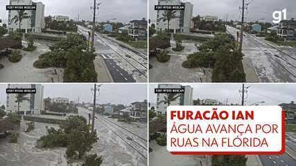 Vídeo acelerado mostra água avançando por cidade na Flórida durante