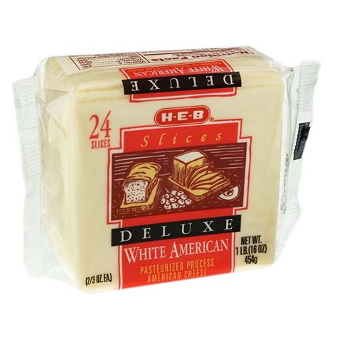 H E B White American Deluxe Cheese Slices Shop Cheese At H E B