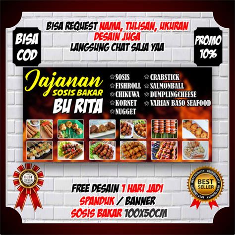 Jual Spanduk Banner Sosis Bakar Sepanduk Jualan Sosis Bakar Custome