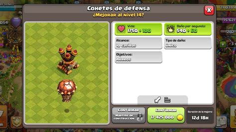 Mejoramos El Cohete De Defensa Al Maximo En Clash Of Clans